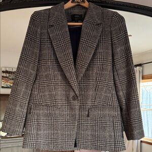 J. Crew Women's Black and White Plaid Blazer